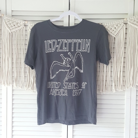 led zeppelin Tops - LED ZEPPELIN gray band tee S